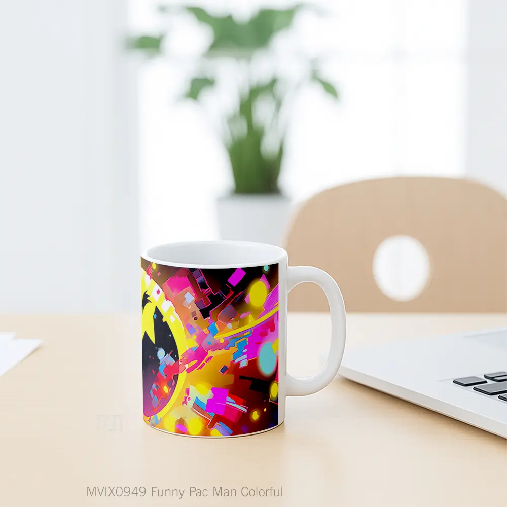 Mug Funny Pac Man Colorful Mug Aesthetic Koleksi Spesial - All-side / Desain