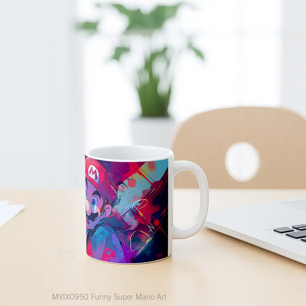 Mug Funny Super Mario Art Gelas Keramik Desain Unik - All-side / Desain