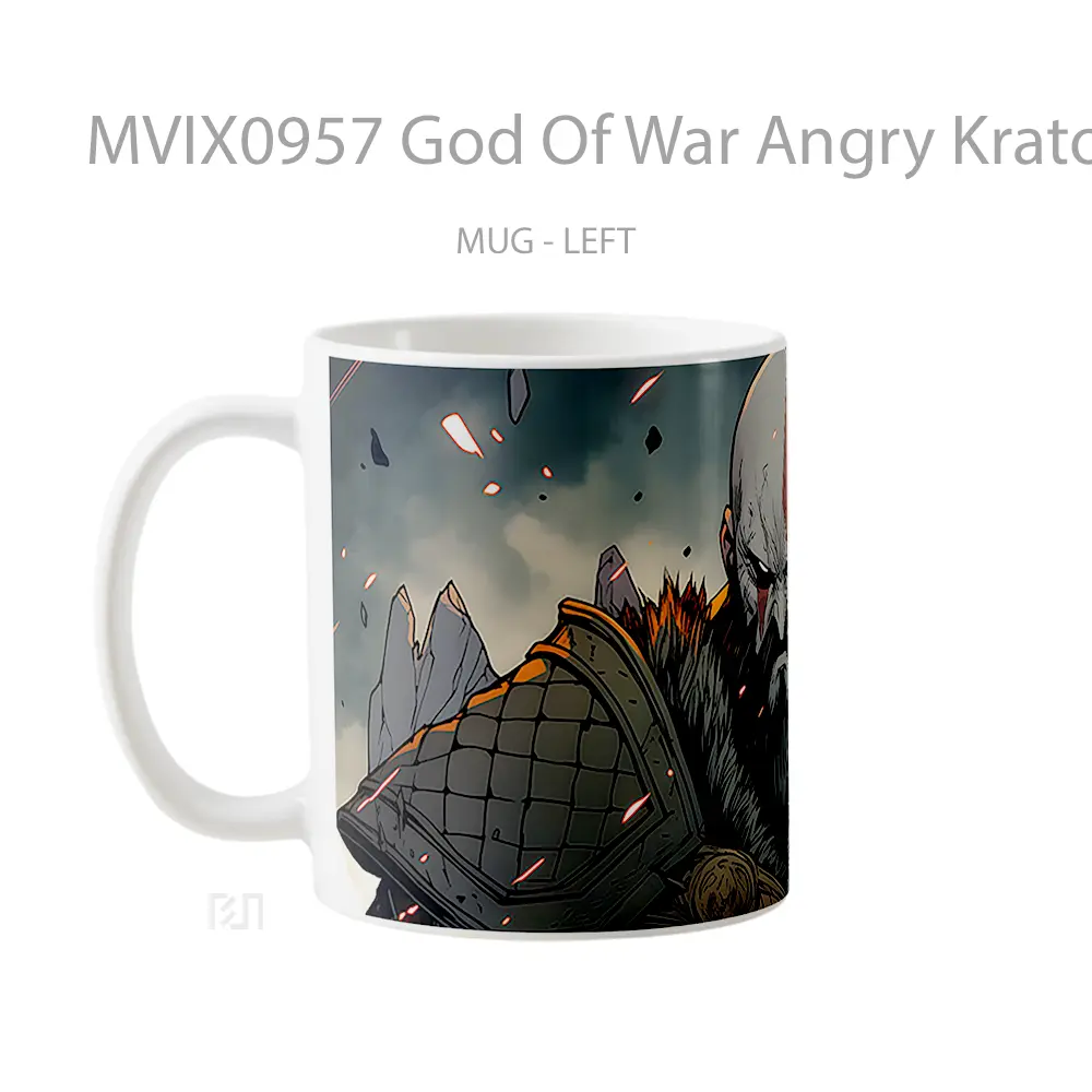 Mug God Of War Angry Kratos Mug Aesthetic Koleksi Spesial - All-side / Desain