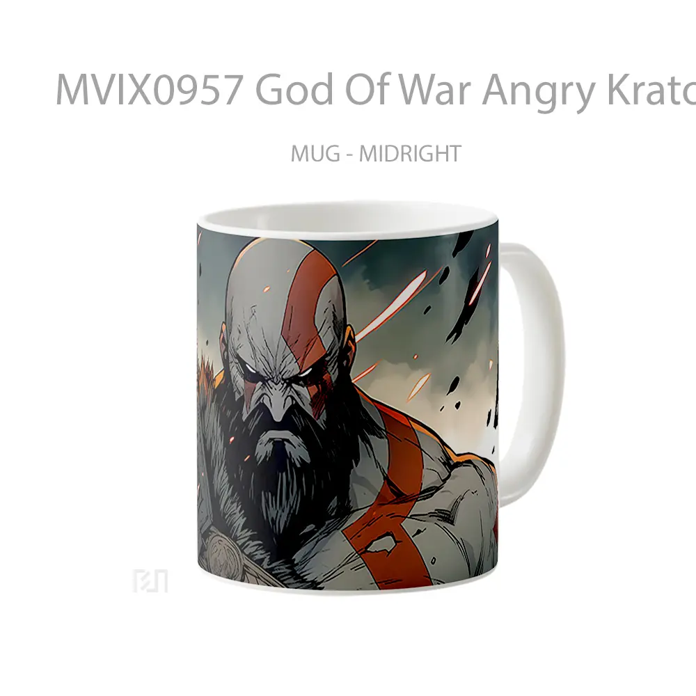 Mug God Of War Angry Kratos Mug Aesthetic Koleksi Spesial - All-side / Desain