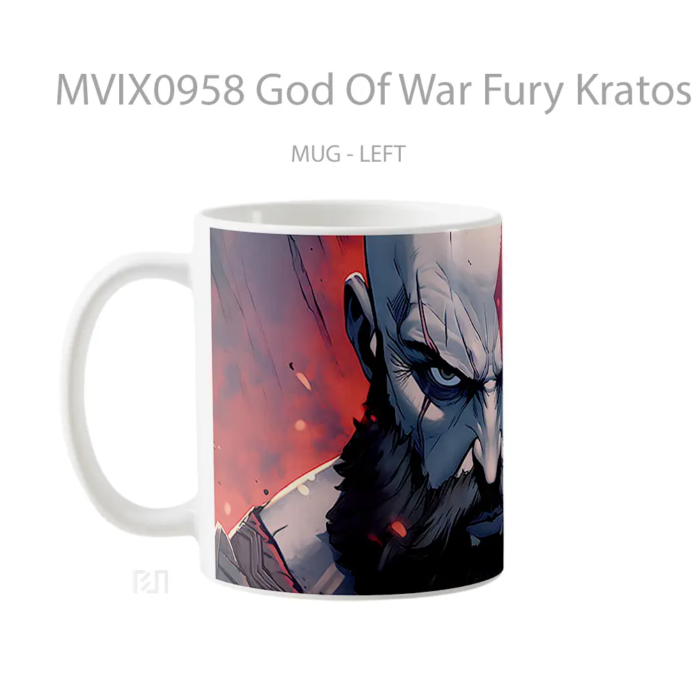 Mug God Of War Fury Kratos Red Koleksi Mug Limited Edition - All-side / Desain