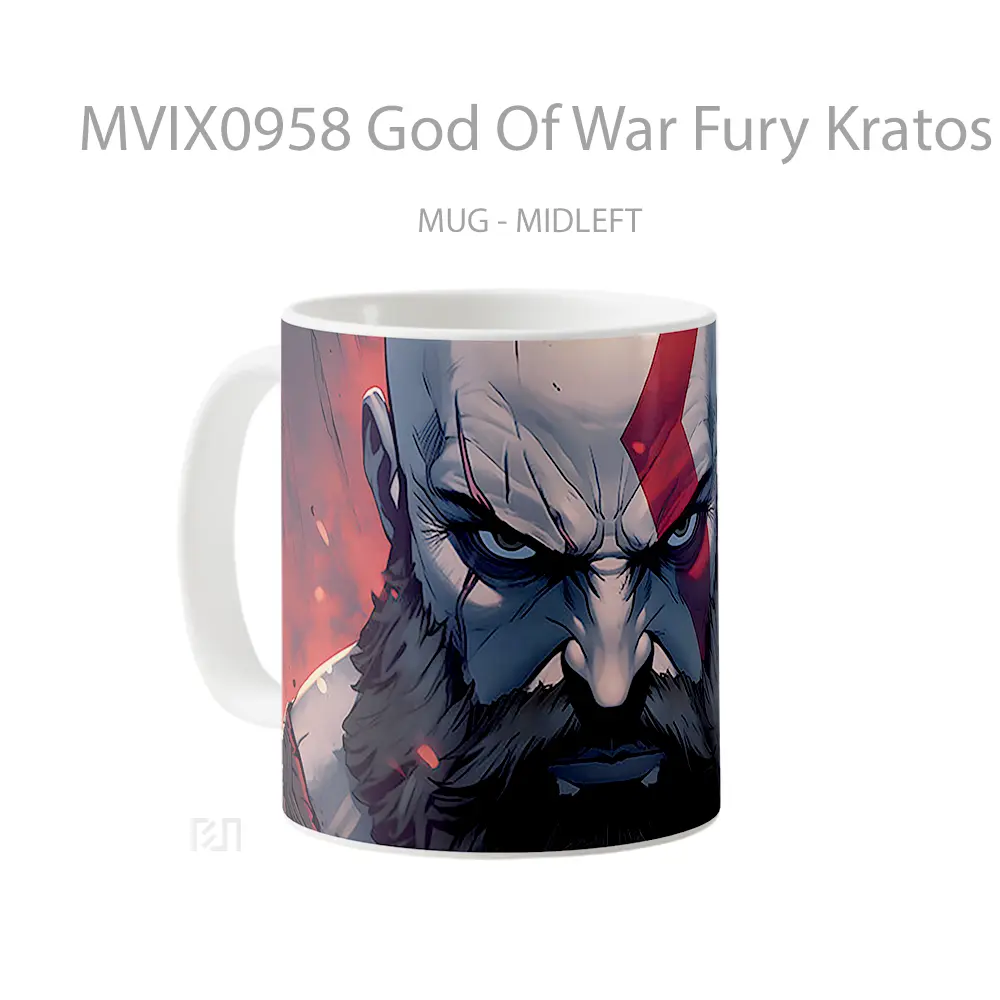 Mug God Of War Fury Kratos Red Koleksi Mug Limited Edition - All-side / Desain