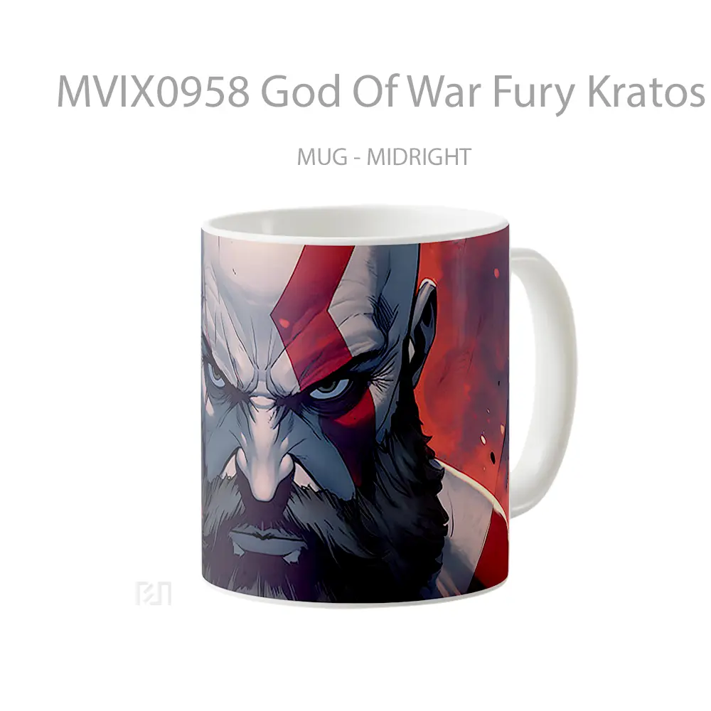 Mug God Of War Fury Kratos Red Koleksi Mug Limited Edition - All-side / Desain