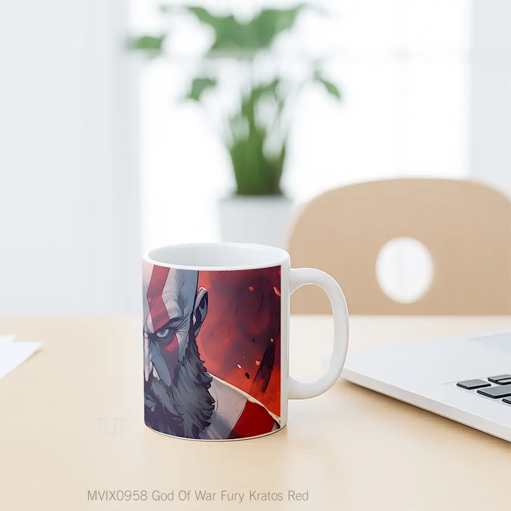 Mug God Of War Fury Kratos Red Koleksi Mug Limited Edition - All-side / Desain