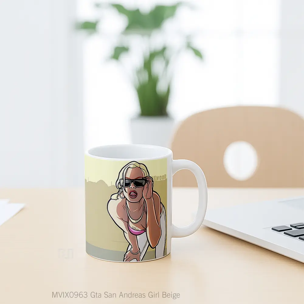 Mug Gta San Andreas Girl Beige Mug Aesthetic Koleksi Spesial - All-side / Desain