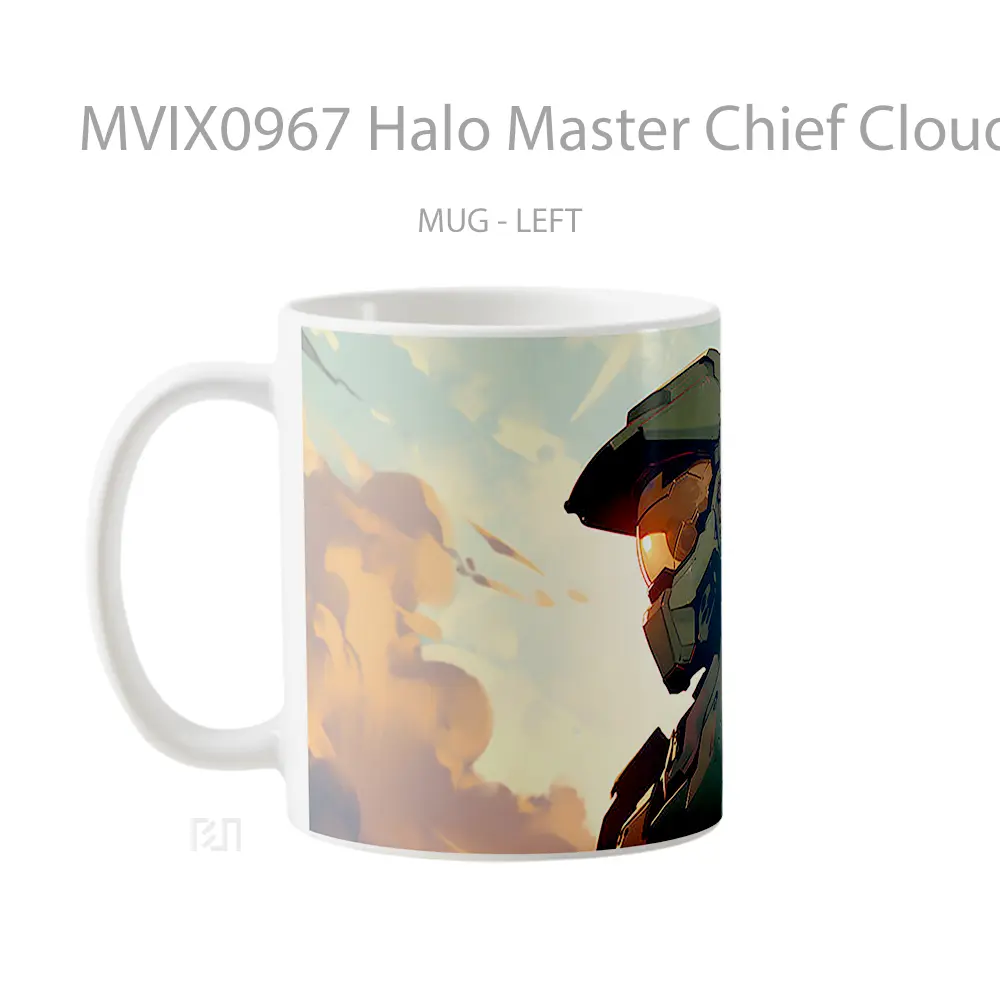 Mug Halo Master Chief Clouds Hadiah Lucu dan Menarik - All-side / Desain