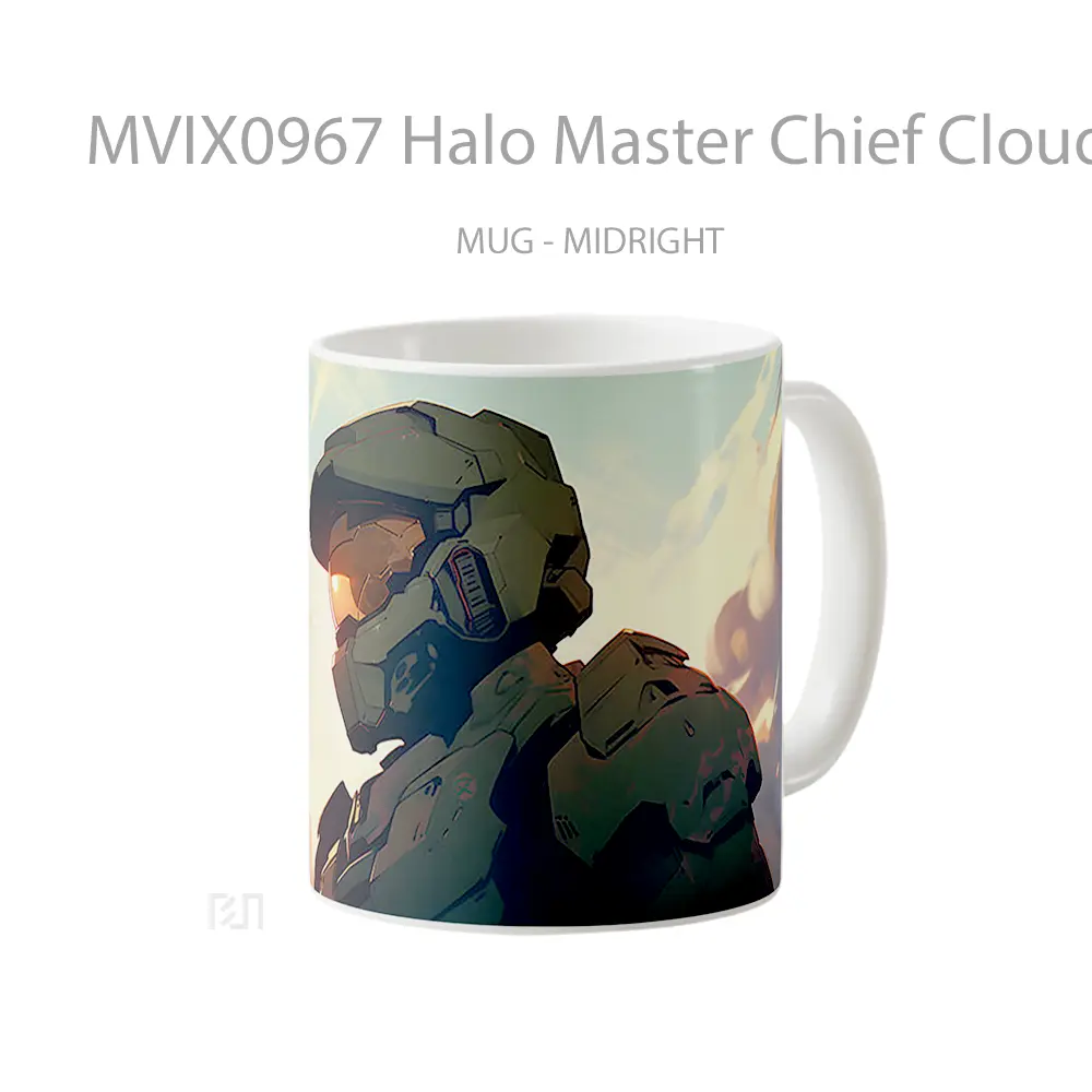 Mug Halo Master Chief Clouds Hadiah Lucu dan Menarik - All-side / Desain