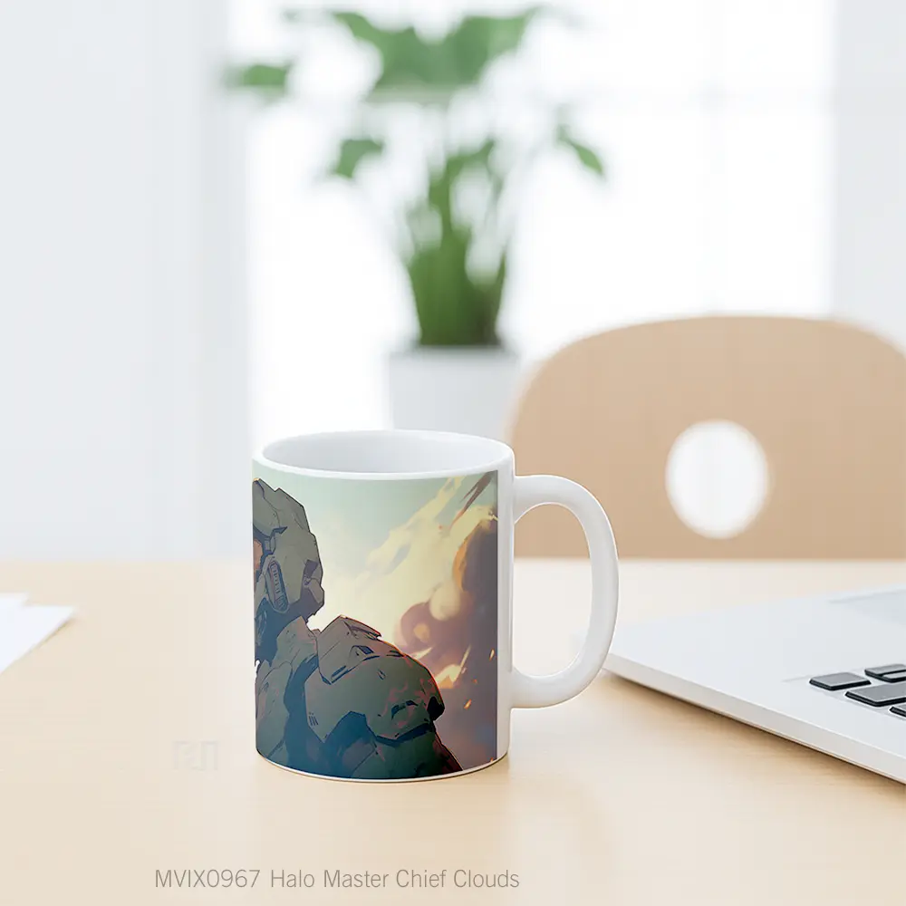 Mug Halo Master Chief Clouds Hadiah Lucu dan Menarik - All-side / Desain