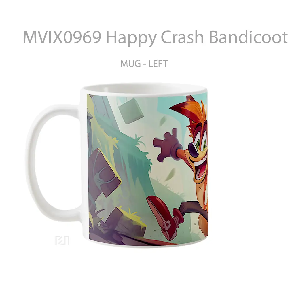 Mug Happy Crash Bandicoot Merchandise Game Favorit - All-side / Desain