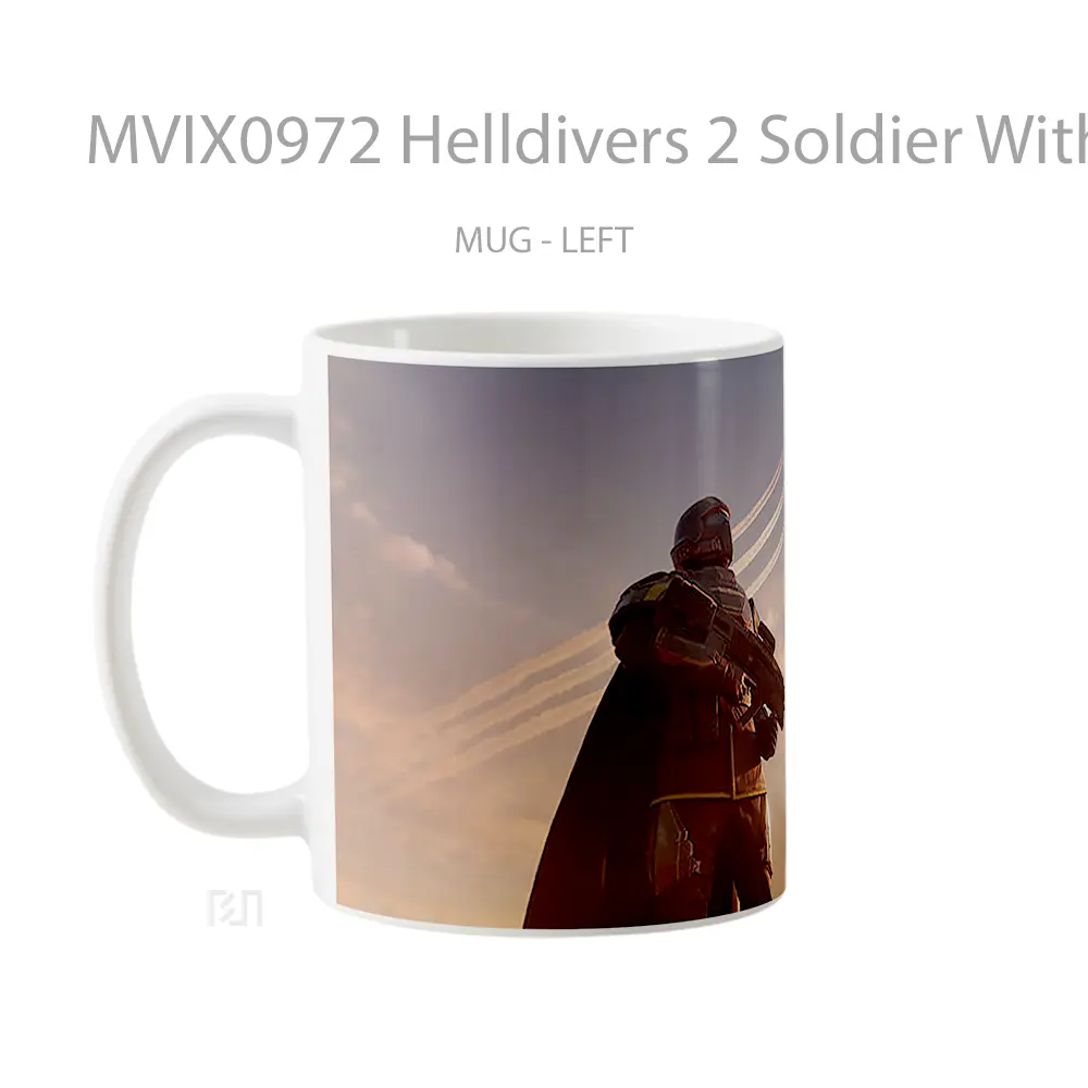 Mug Helldivers 2 Soldier With Gun Koleksi Mug Limited Edition - All-side / Desain