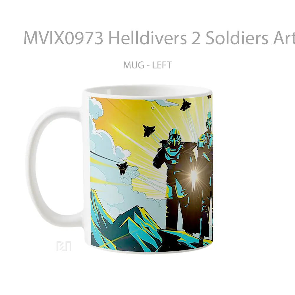 Mug Helldivers 2 Soldiers Art Hadiah Lucu dan Menarik - All-side / Desain