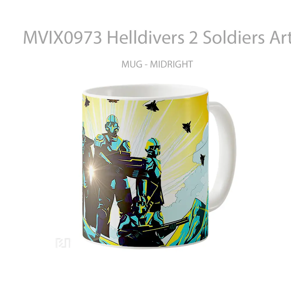 Mug Helldivers 2 Soldiers Art Hadiah Lucu dan Menarik - All-side / Desain