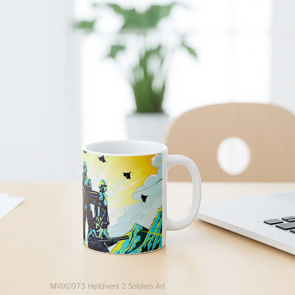 Mug Helldivers 2 Soldiers Art Hadiah Lucu dan Menarik - All-side / Desain