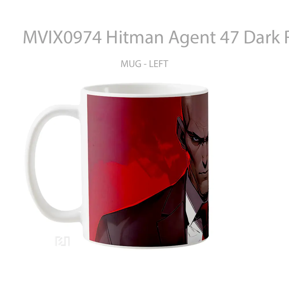Mug Hitman Agent 47 Dark Red Koleksi Mug Limited Edition - All-side / Desain