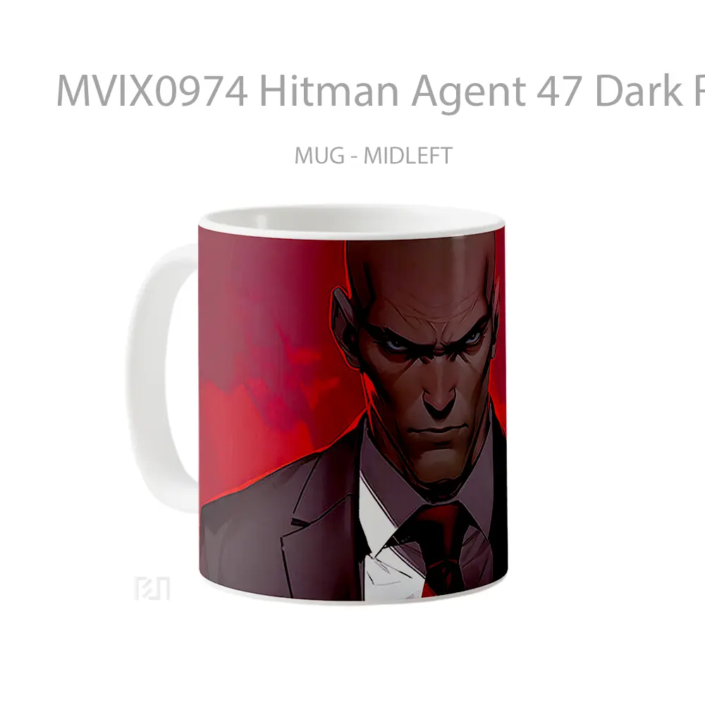 Mug Hitman Agent 47 Dark Red Koleksi Mug Limited Edition - All-side / Desain