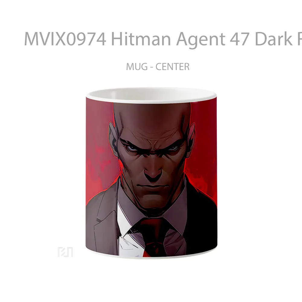 Mug Hitman Agent 47 Dark Red Koleksi Mug Limited Edition
