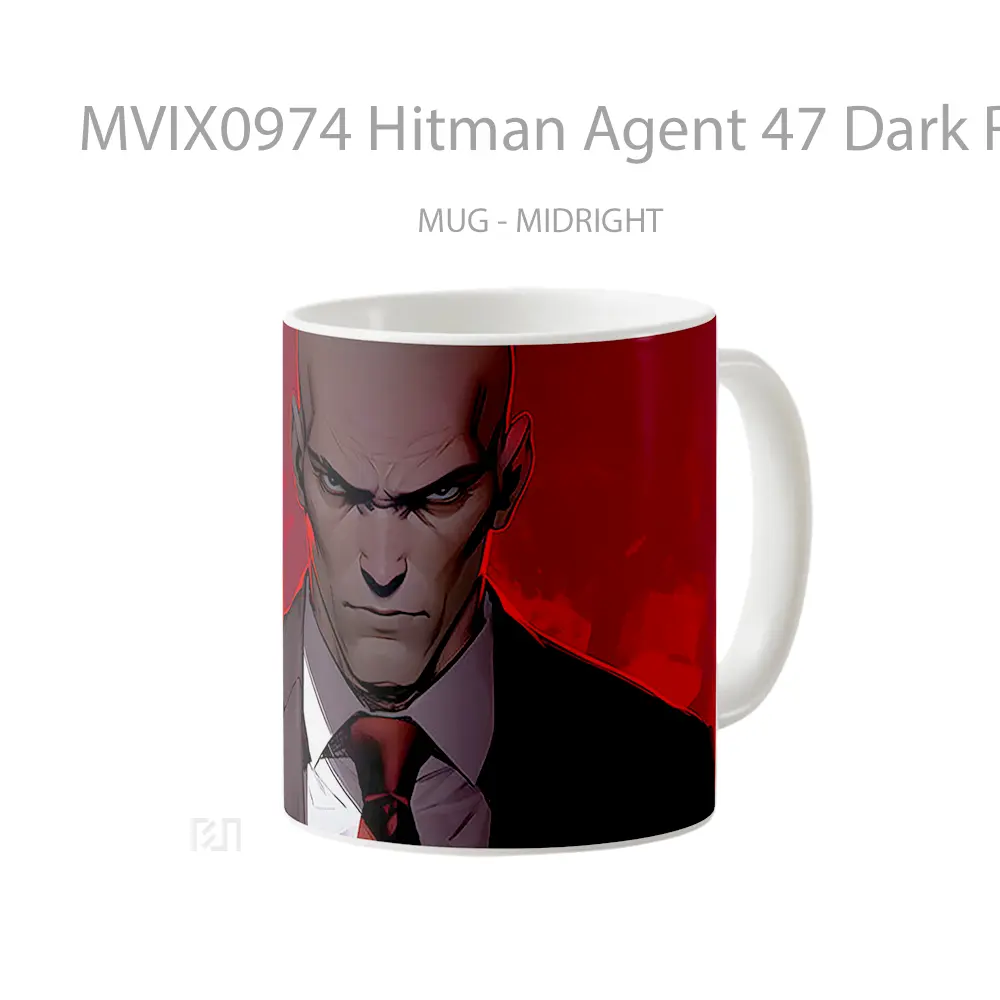 Mug Hitman Agent 47 Dark Red Koleksi Mug Limited Edition - All-side / Desain