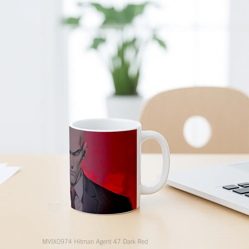 Mug Hitman Agent 47 Dark Red Koleksi Mug Limited Edition - All-side / Desain