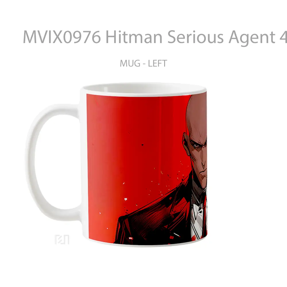 Mug Hitman Serious Agent 47 Red Gelas Keramik Desain Unik - All-side / Desain