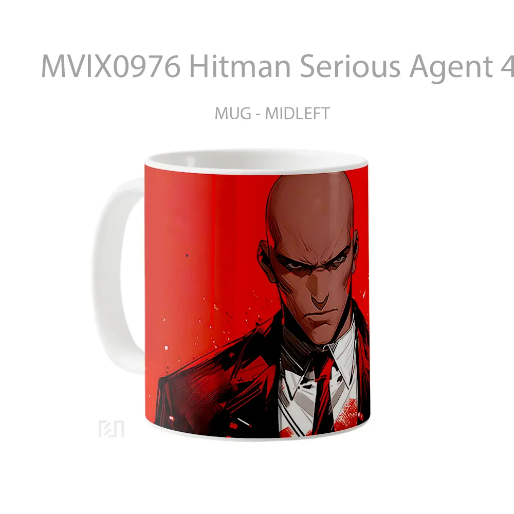 Mug Hitman Serious Agent 47 Red Gelas Keramik Desain Unik - All-side / Desain