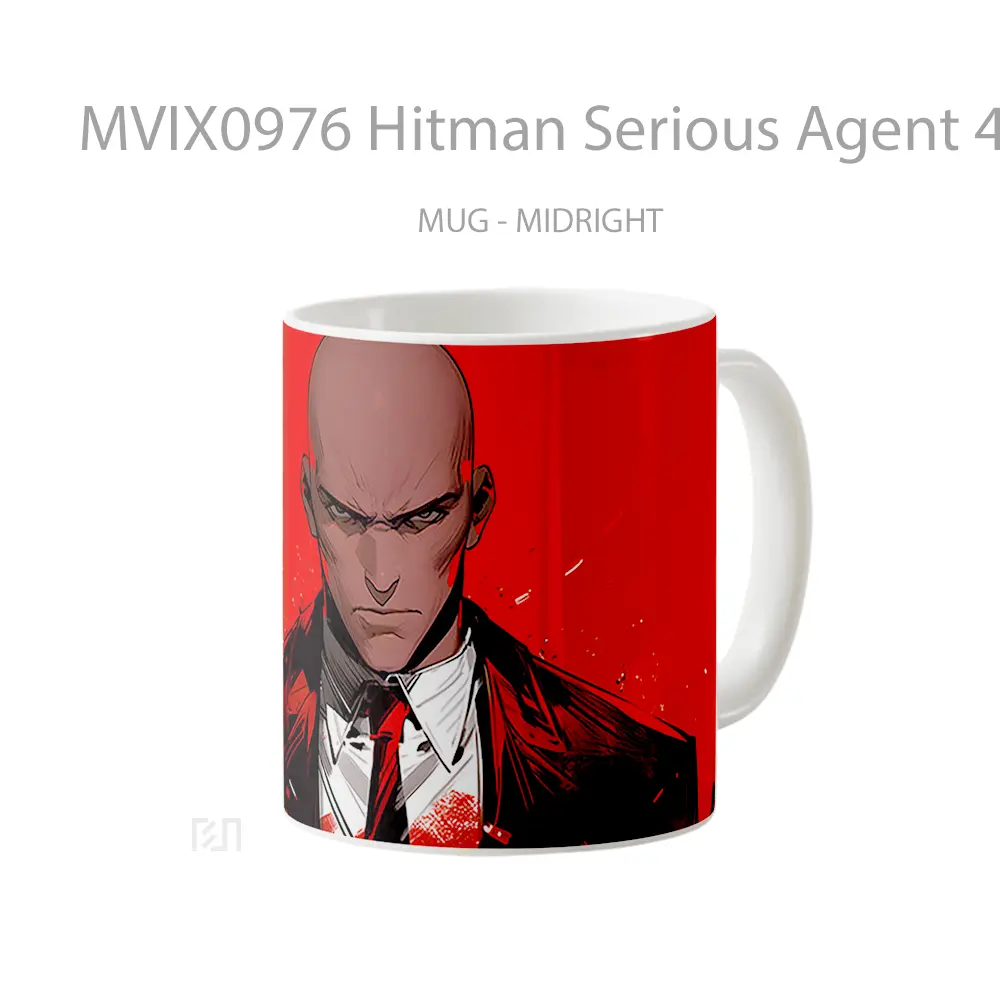Mug Hitman Serious Agent 47 Red Gelas Keramik Desain Unik - All-side / Desain
