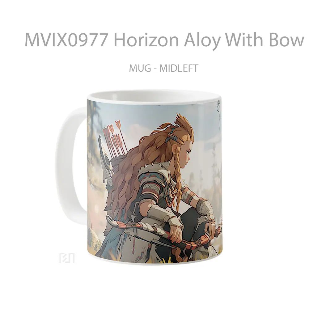 Mug Horizon Aloy With Bow Hadiah Lucu dan Menarik - All-side / Desain