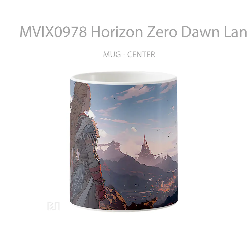 Mug Horizon Zero Dawn Landscape Gelas Keramik Desain Unik