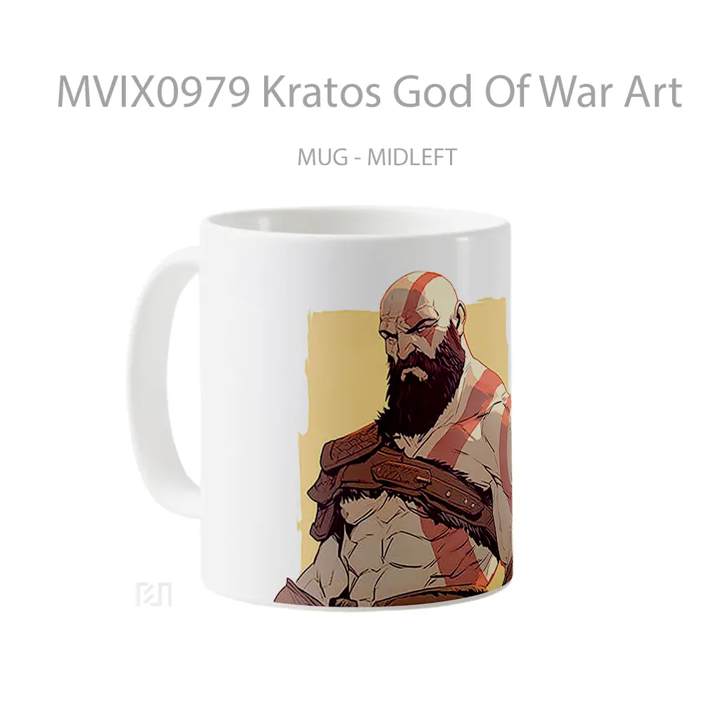 Mug Kratos God Of War Art Hadiah Lucu dan Menarik - All-side / Desain