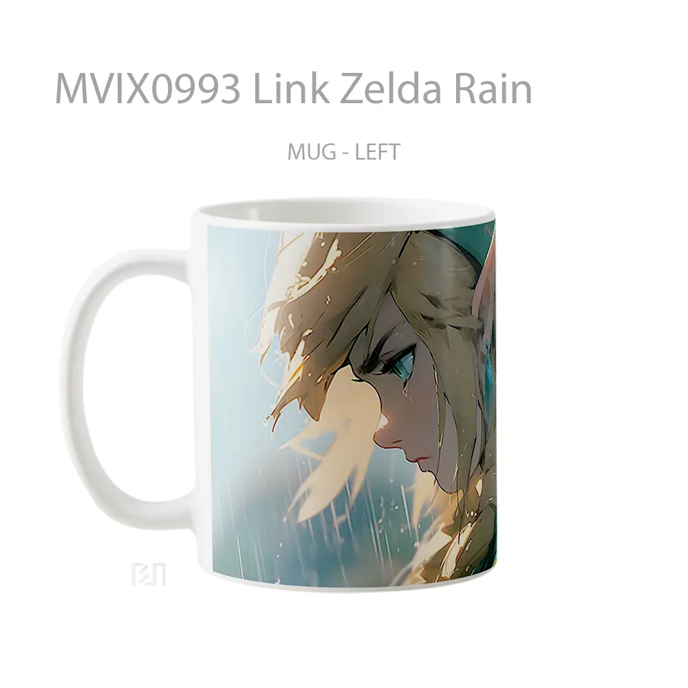 Mug Link Zelda Rain Hadiah Lucu dan Menarik - All-side / Desain