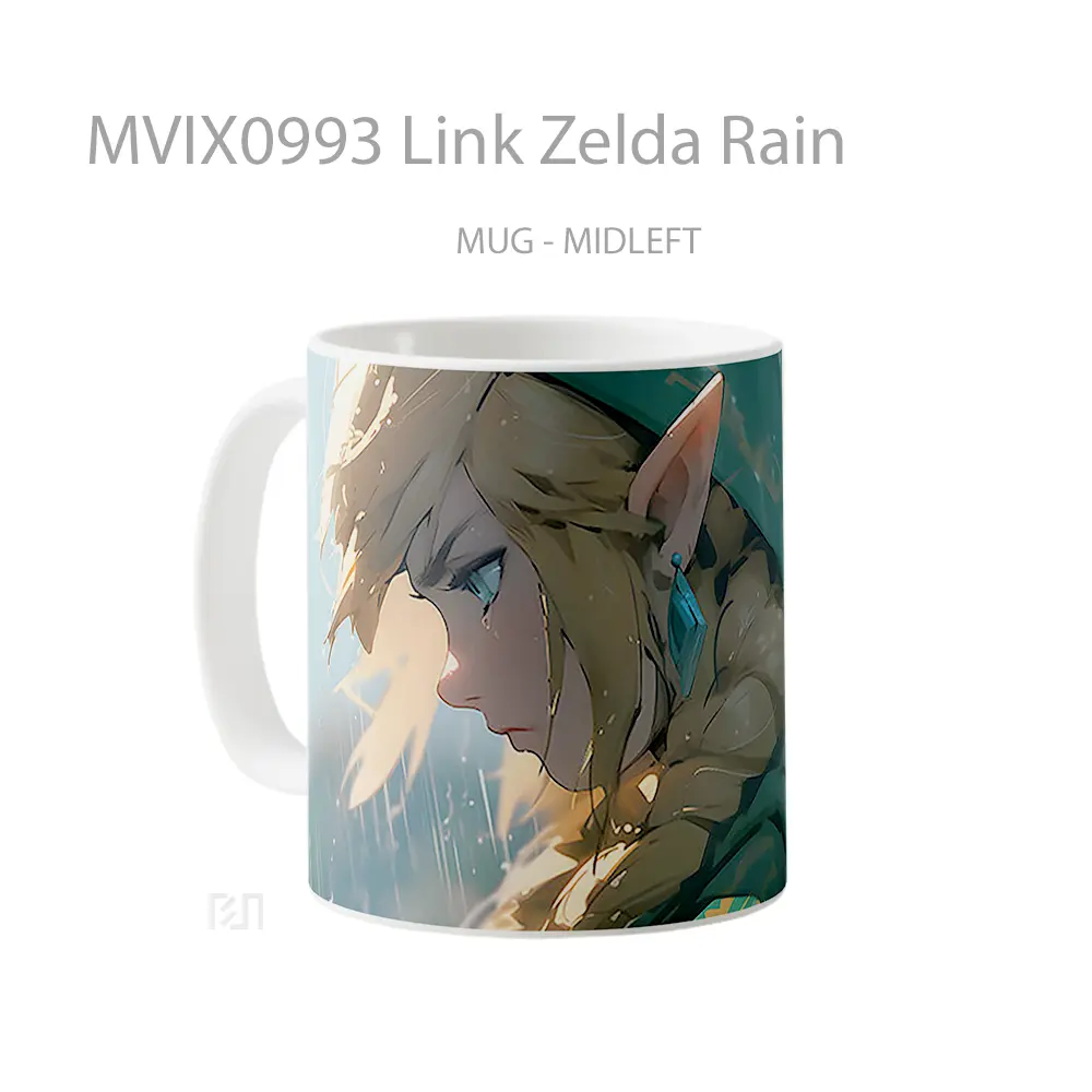 Mug Link Zelda Rain Hadiah Lucu dan Menarik - All-side / Desain