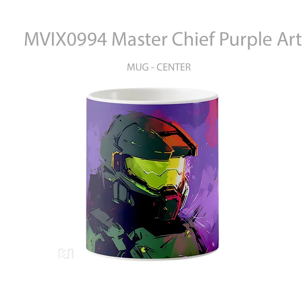 Mug Master Chief Purple Art Koleksi Mug Limited Edition