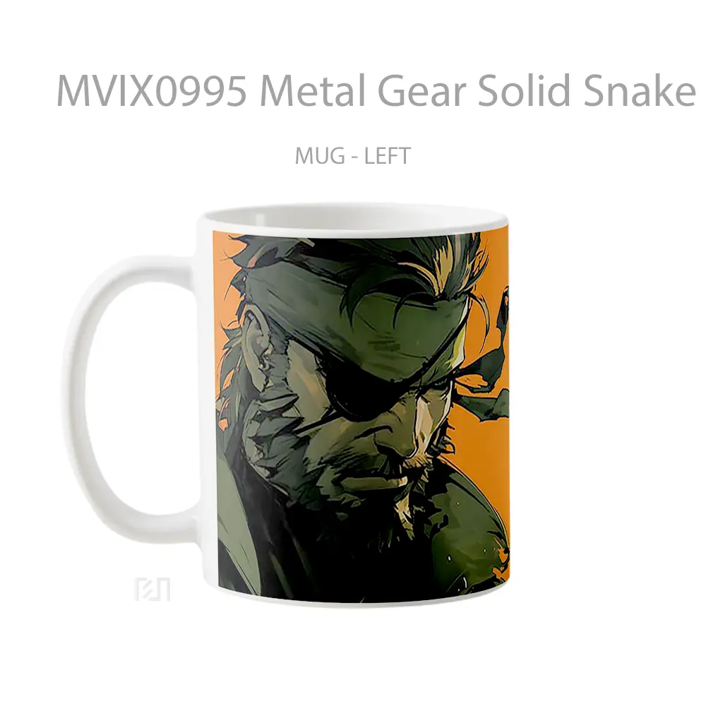 Mug Metal Gear Solid Snake Cool Orange Mug Aesthetic Koleksi Spesial - All-side / Desain