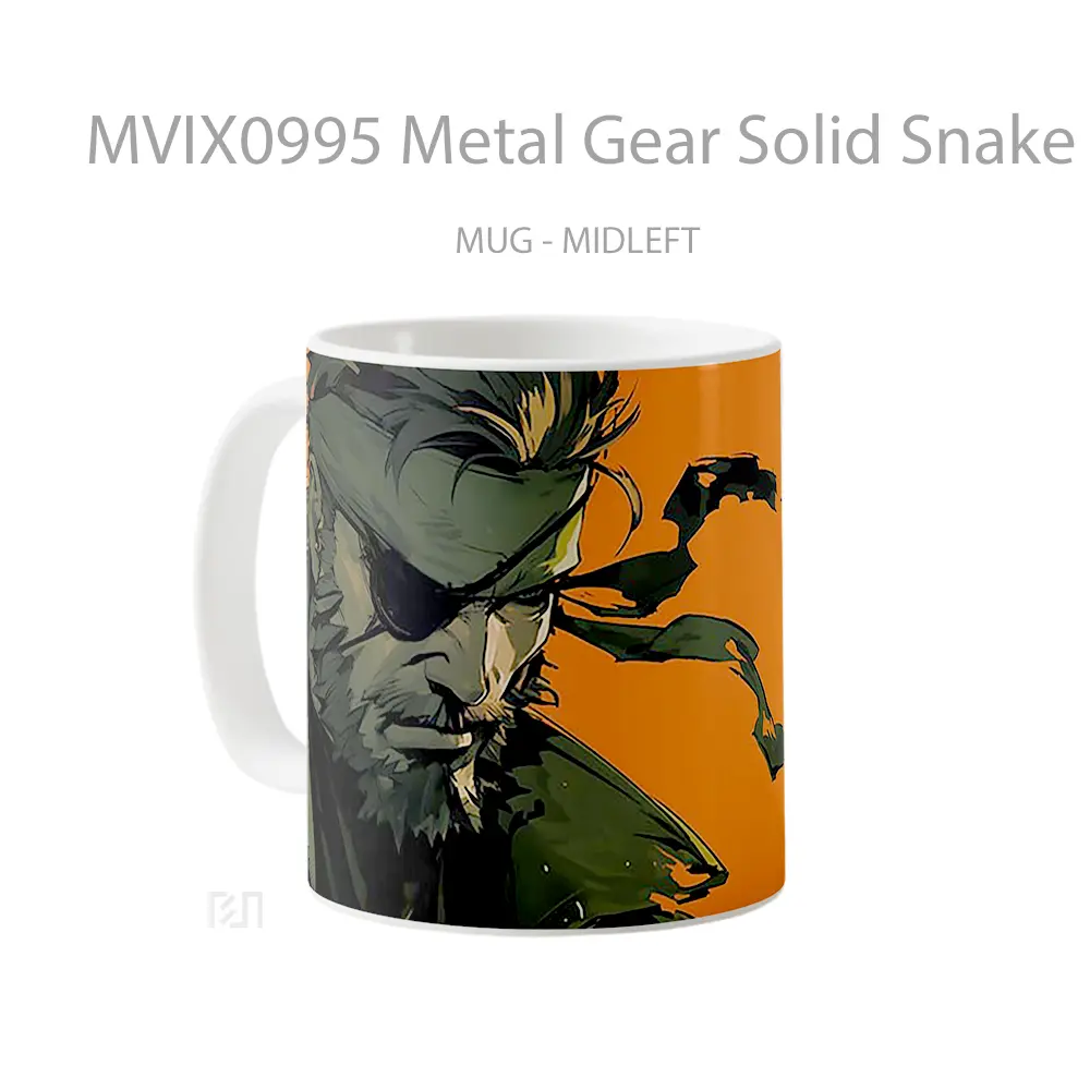 Mug Metal Gear Solid Snake Cool Orange Mug Aesthetic Koleksi Spesial - All-side / Desain