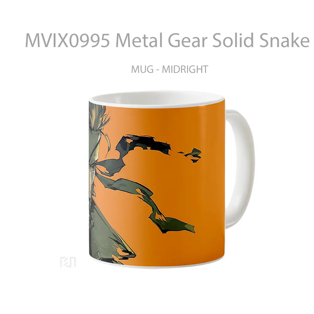 Mug Metal Gear Solid Snake Cool Orange Mug Aesthetic Koleksi Spesial - All-side / Desain