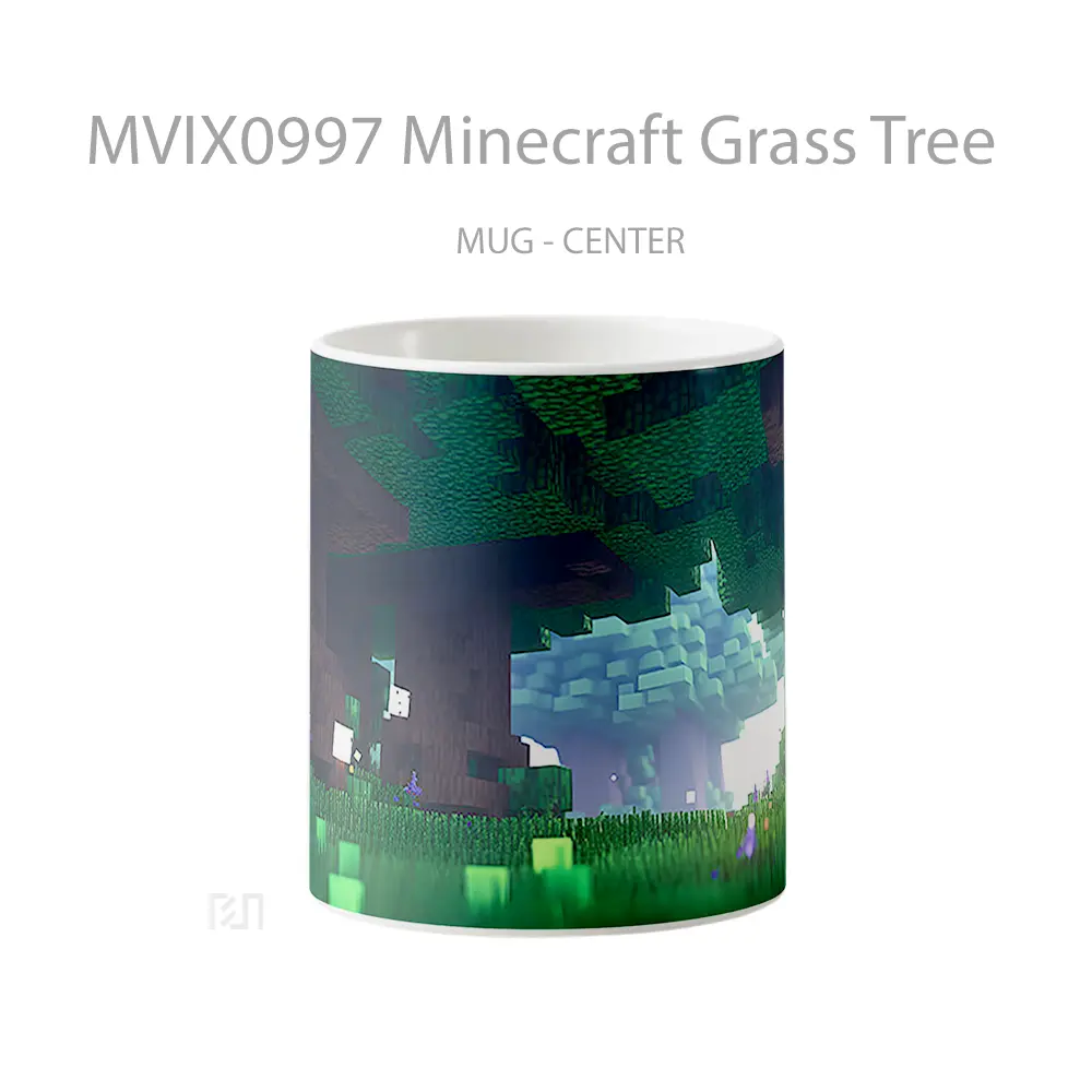 Mug Minecraft Grass Tree Hadiah Unik Pecinta Game