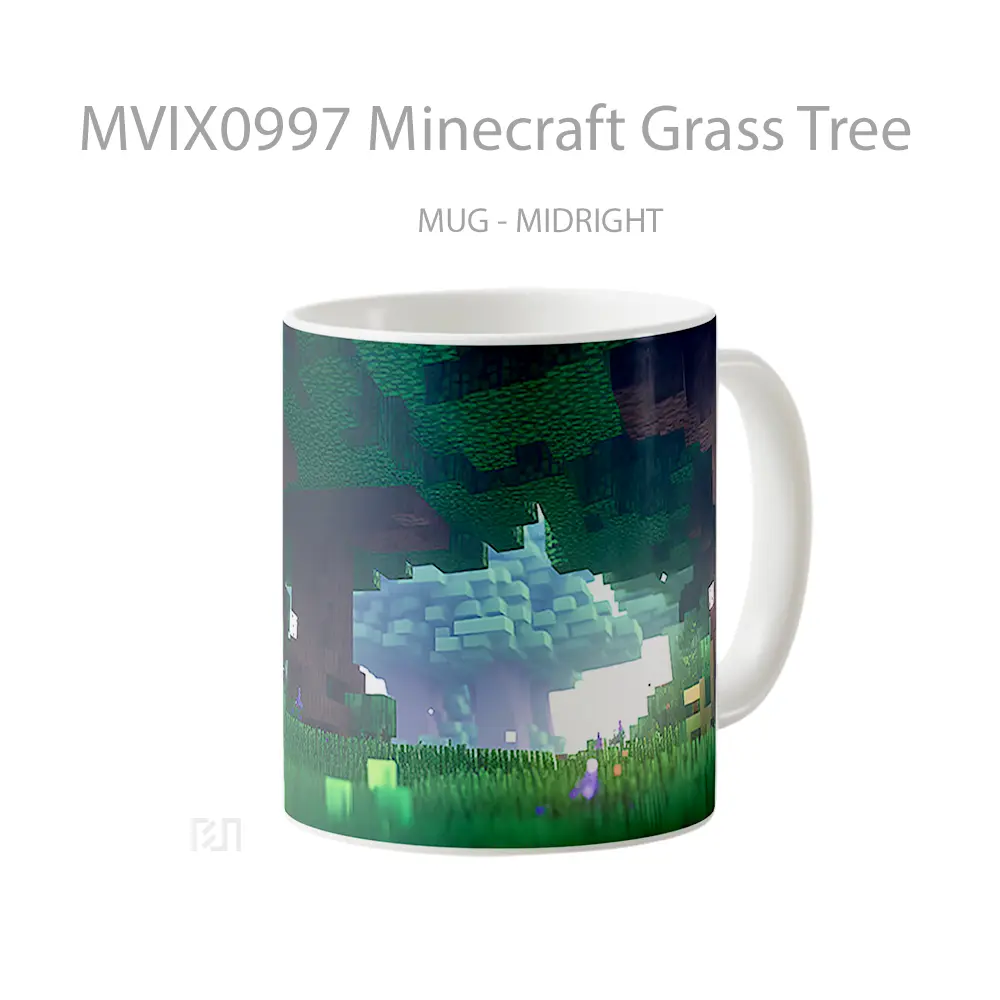 Mug Minecraft Grass Tree Hadiah Unik Pecinta Game - All-side / Desain