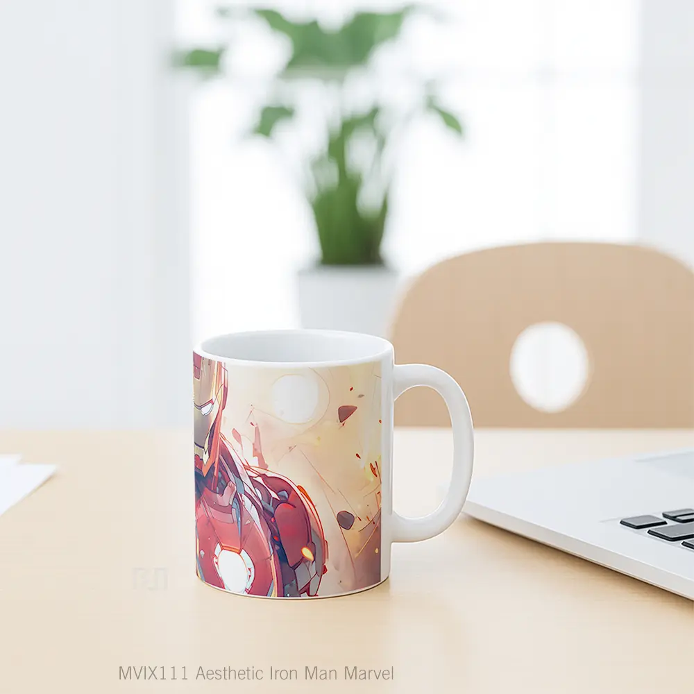 Mug Aesthetic Iron Man Marvel Gelas Keramik Koleksi Superhero - All-side / Desain