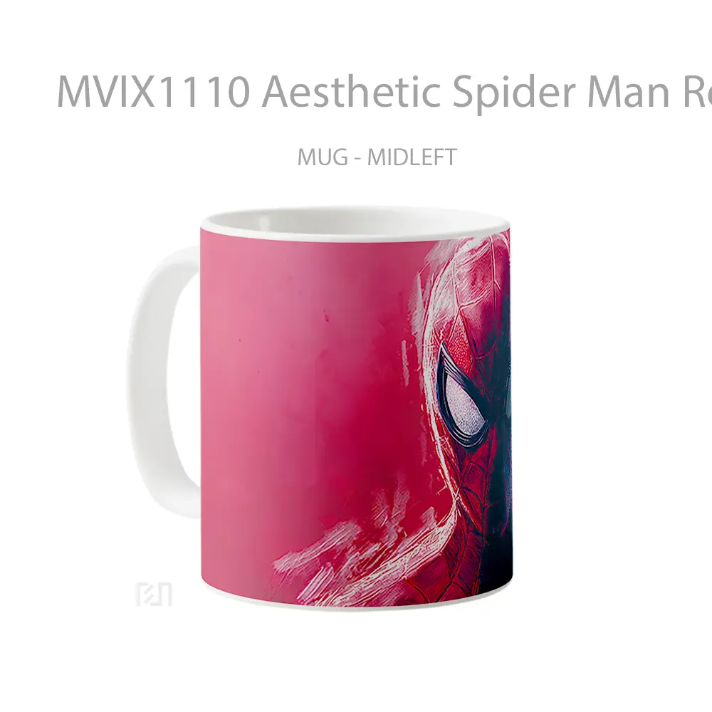 Mug Aesthetic Spider Man Red Art Mug Aesthetic Koleksi Spesial - All-side / Desain