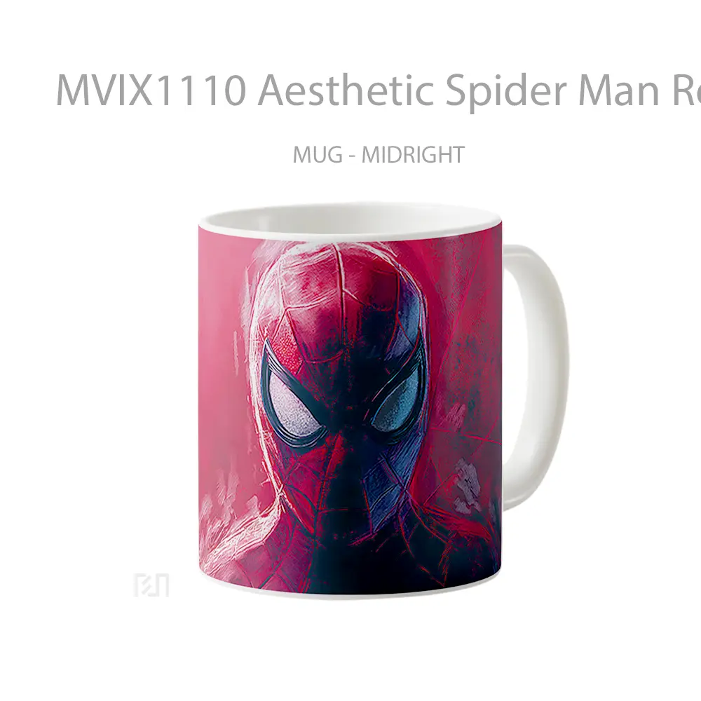Mug Aesthetic Spider Man Red Art Mug Aesthetic Koleksi Spesial - All-side / Desain