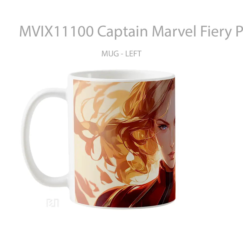 Mug Captain Marvel Fiery Power Merchandise Karakter Ikonik - All-side / Desain
