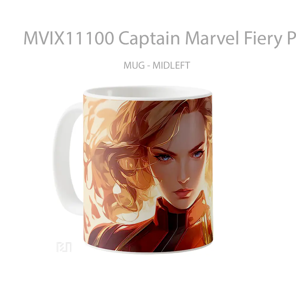 Mug Captain Marvel Fiery Power Merchandise Karakter Ikonik - All-side / Desain