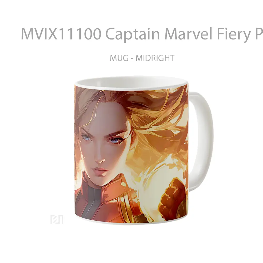 Mug Captain Marvel Fiery Power Merchandise Karakter Ikonik - All-side / Desain