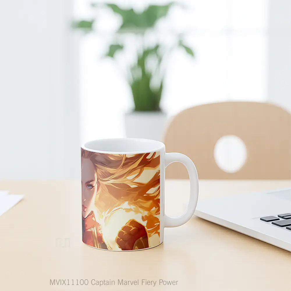 Mug Captain Marvel Fiery Power Merchandise Karakter Ikonik - All-side / Desain