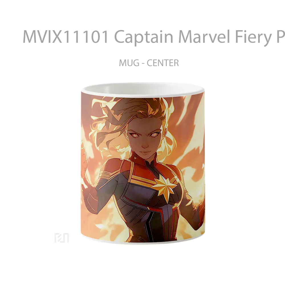 Mug Captain Marvel Fiery Power Epic Pc Hadiah Spesial Fans Superhero