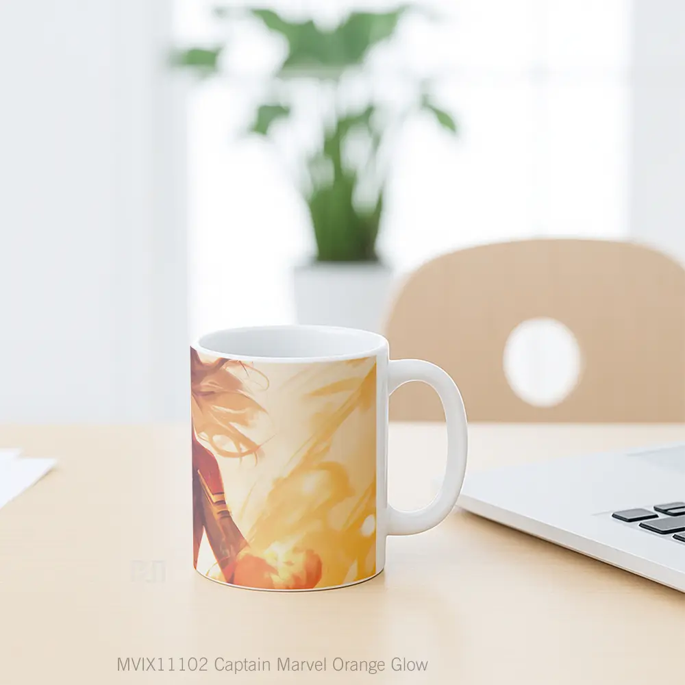 Mug Captain Marvel Orange Glow Merchandise Karakter Ikonik - All-side / Desain