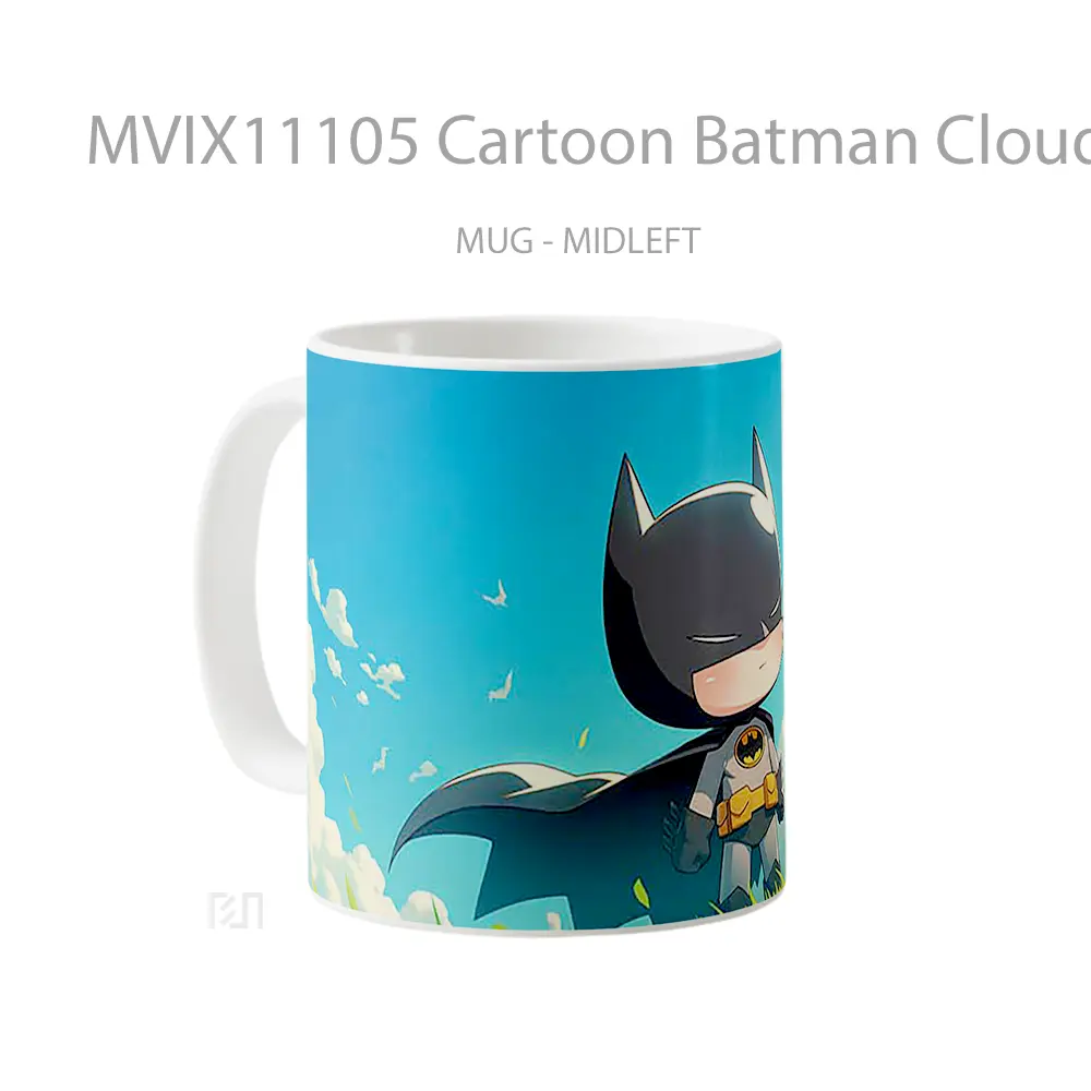 Mug Cartoon Batman Clouds Merchandise Karakter Ikonik - All-side / Desain