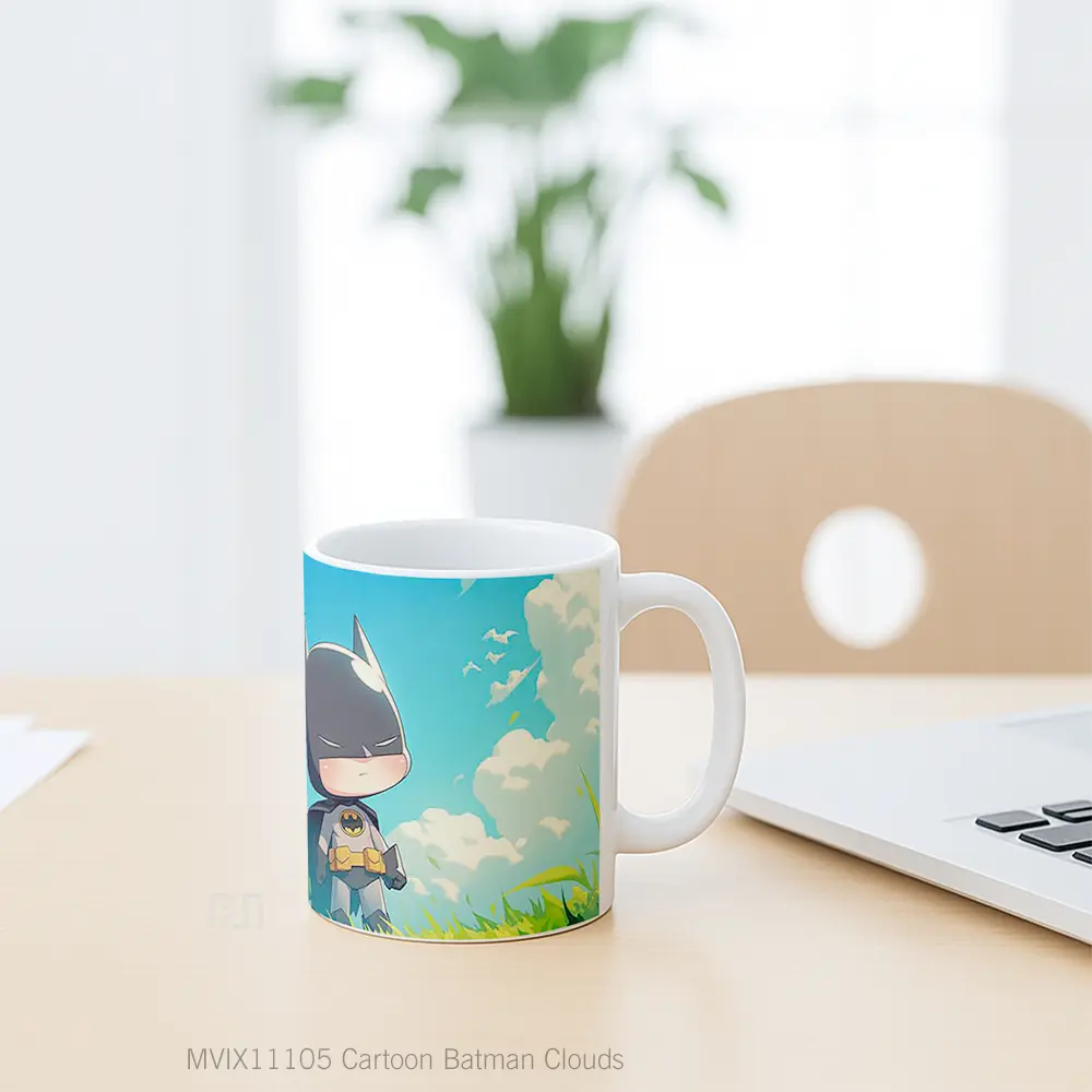 Mug Cartoon Batman Clouds Merchandise Karakter Ikonik - All-side / Desain