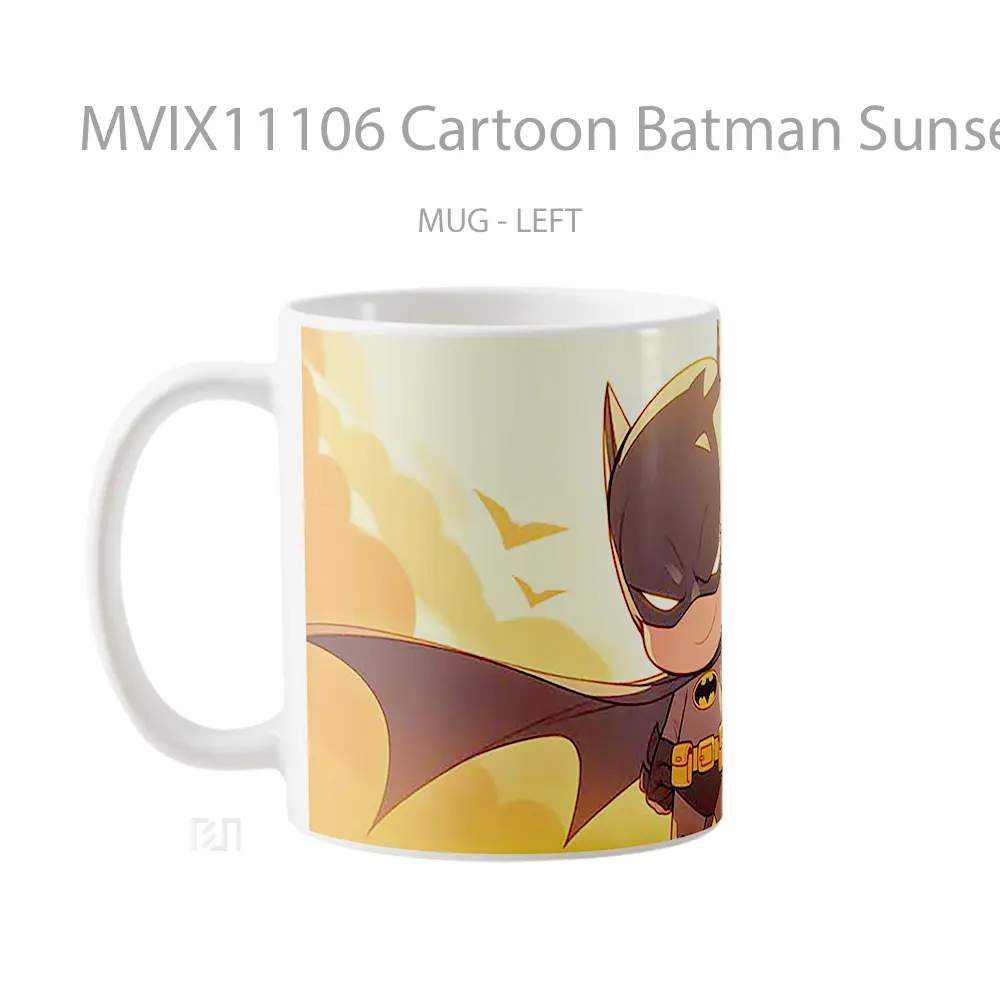 Mug Cartoon Batman Sunset Scene Gelas Keramik Koleksi Superhero - All-side / Desain