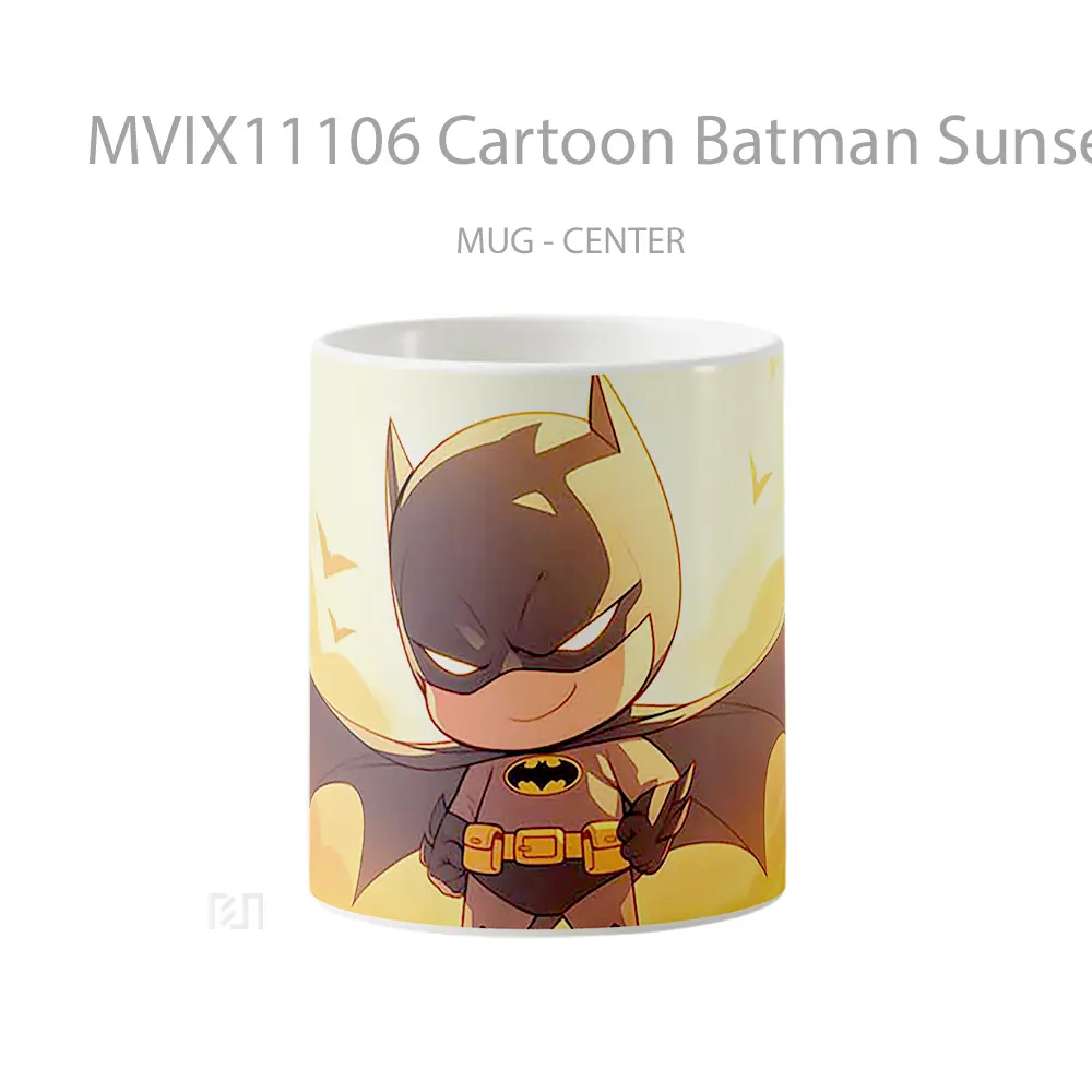 Mug Cartoon Batman Sunset Scene Gelas Keramik Koleksi Superhero