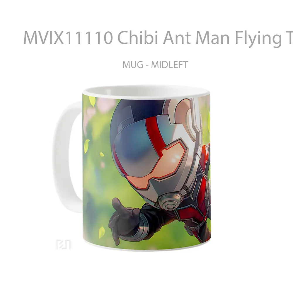 Mug Chibi Ant Man Flying Through Leaves Gelas Keramik Desain Unik - All-side / Desain